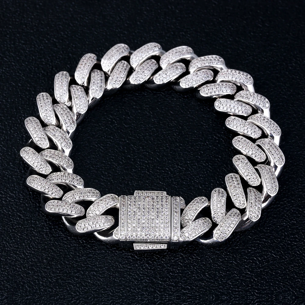 DNSCHIC хип-хоп Bling кубинский браслет 12 мм золото Iced Out кубинская цепь звено для мужчин s CZ Iced браслет для мужчин женщин хип-хоп ювелирные изделия