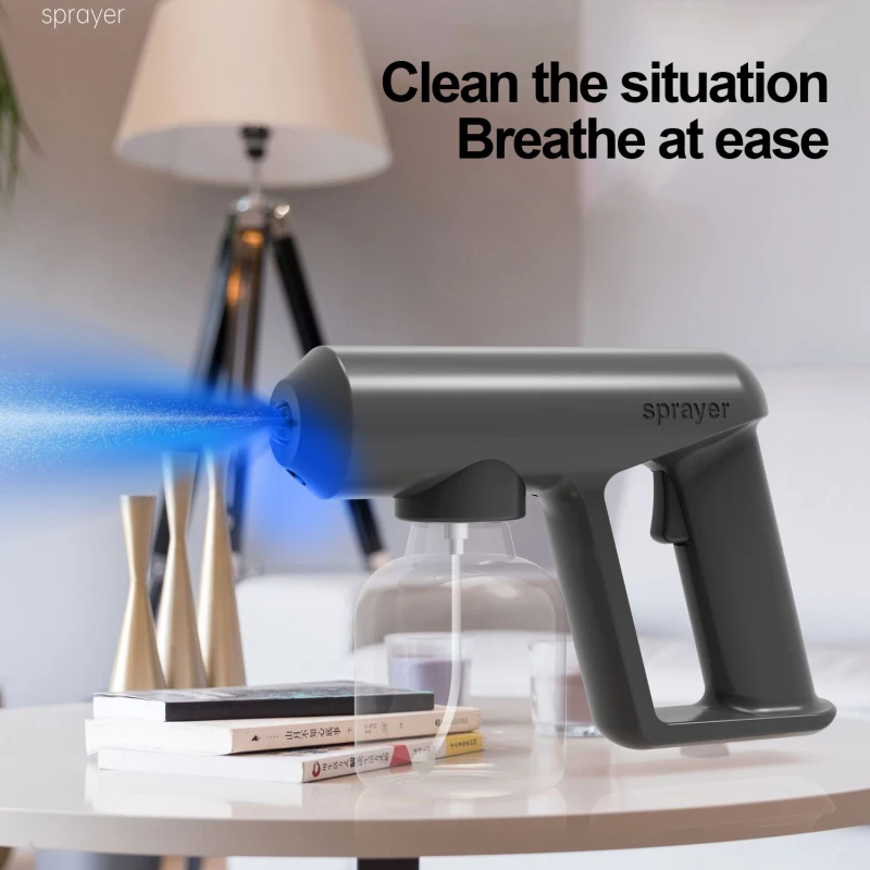 

Wireless Gun Disinfectant Sprayer Nano Blue Steam Handheld Atomization Disinfection Gun USB Rechargeable Watering Sprayers