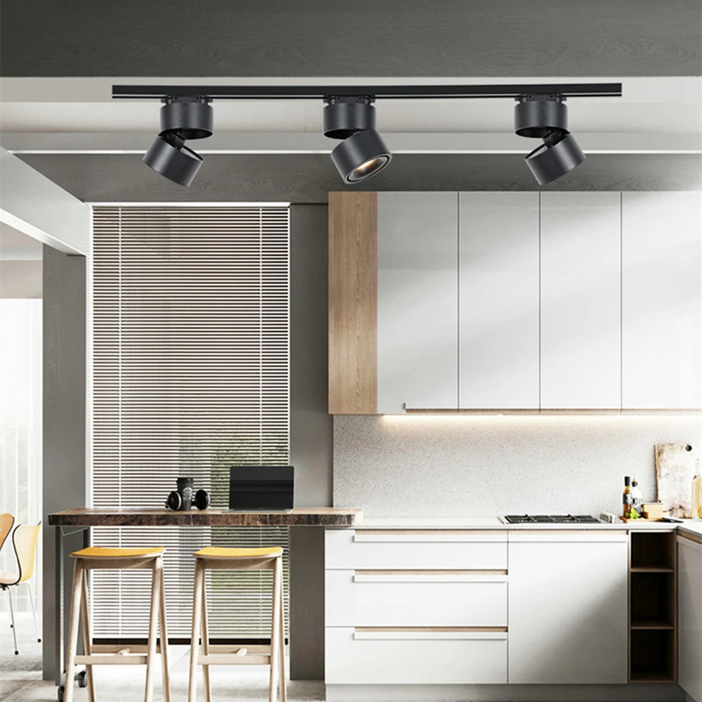 [DBF]15W 12W 10W 7W Rail Track Fixture COB Dimmable Spotlight LED Light AC85-265V Black/White Guide | Лампы и освещение