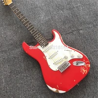 red used electric guitar color real photos free shipping can be customized according to the requirements