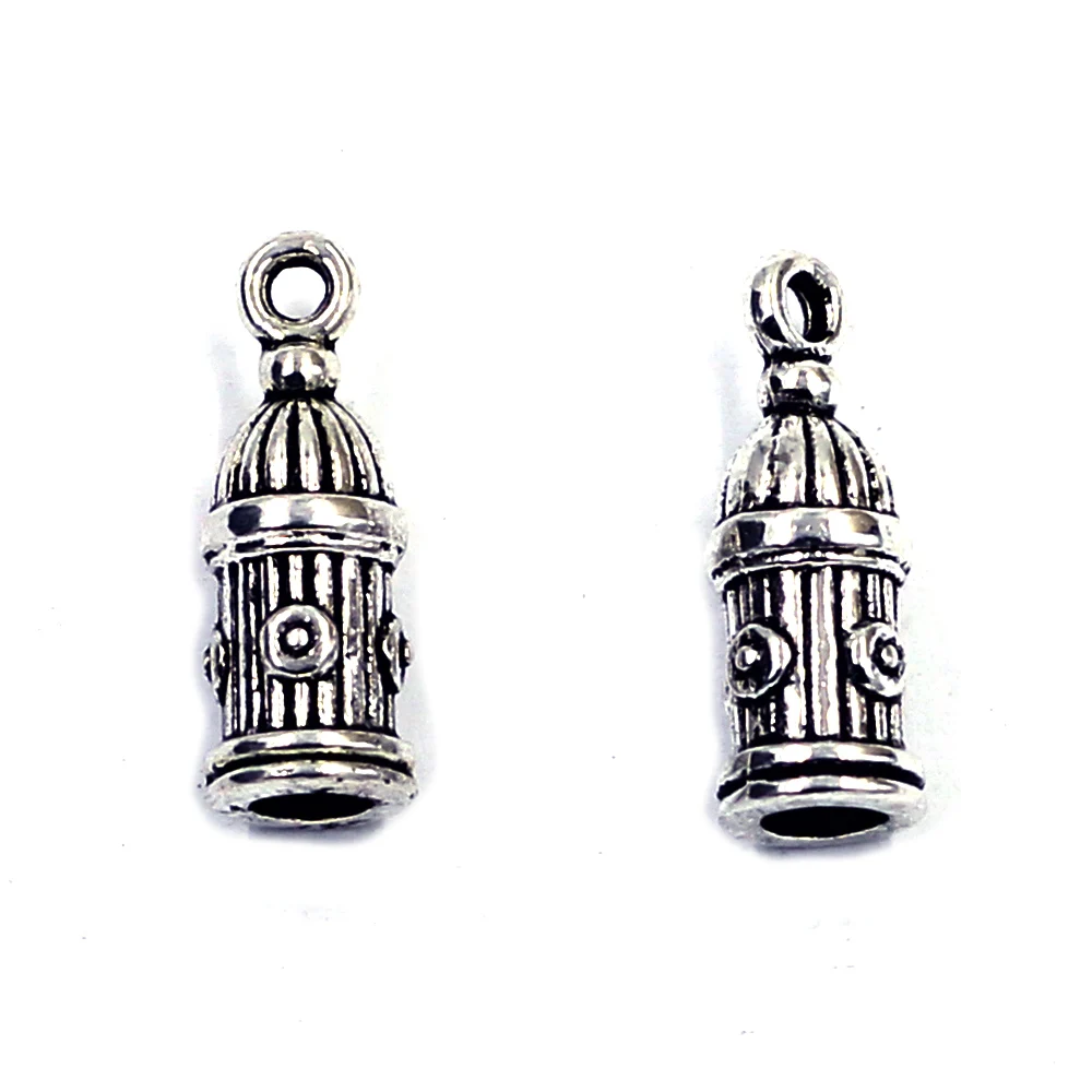 150Pcs Pendants Fire Hydrant Zinc Metal Alloy Silver Tone For Charms Neckalces Jewelry DIY Findings Charms 20x7mm