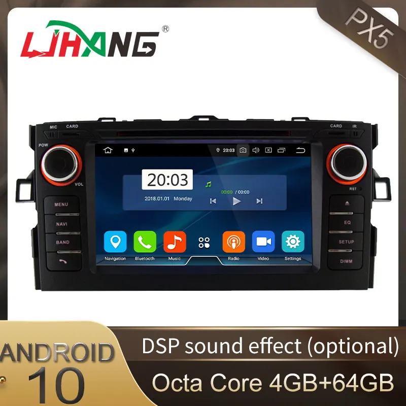 LJHANG Android 10 автомобильный мультимедийный плеер для TOYOTA AURIS Altis COROLLA 2012 2013 WIFI 2 Din
