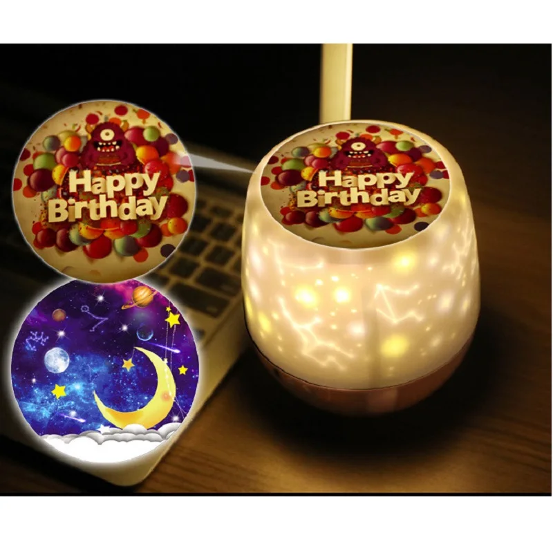 LED Night Light Colorful Cosmic Starry Sky Rotation Projection Dimmable Lamp USB Charging For Children Baby Festival Gifts | Лампы и