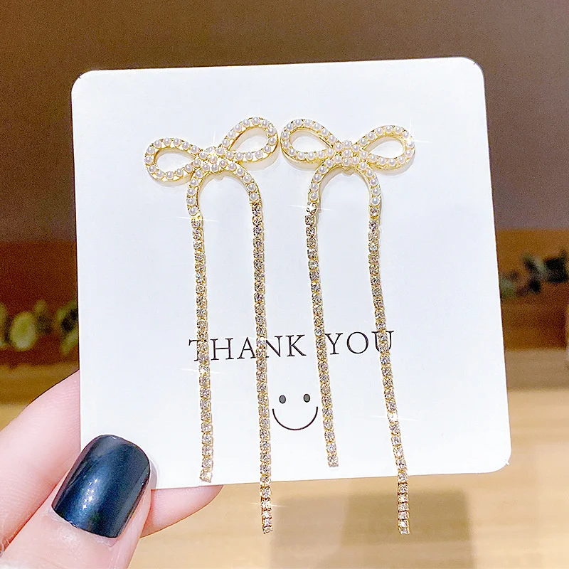 

New Arrival Simple High-end Earrings Rhinestone Tassel Earrings For Women Personalized Retro Earrings Jewelry