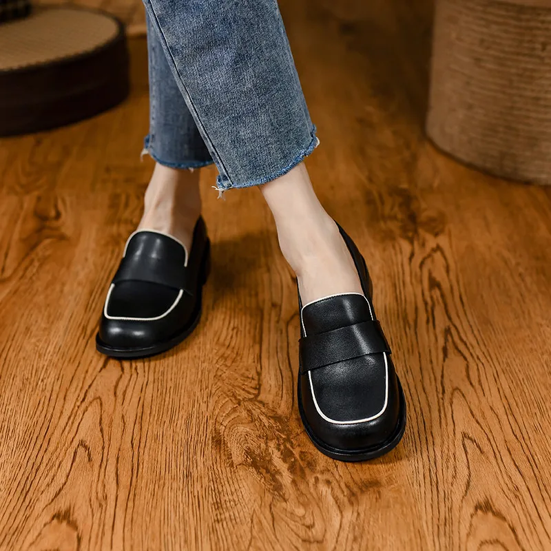 Женские туфли-лодочки FEDONAS повседневные удобные лоферы из натуральной кожи на