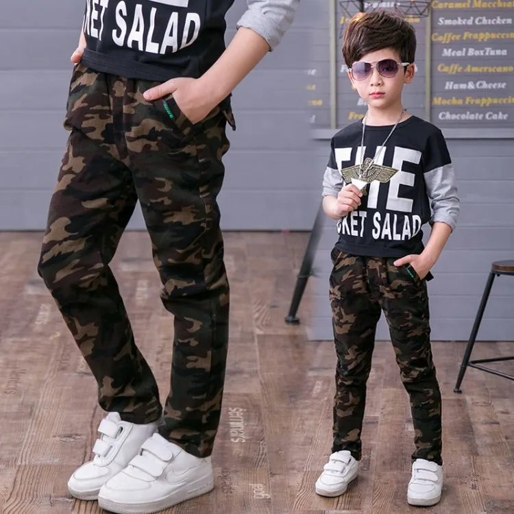 Камуфляжные брюки для мальчиков камуфляжные большие размеры в стиле милитари 2020