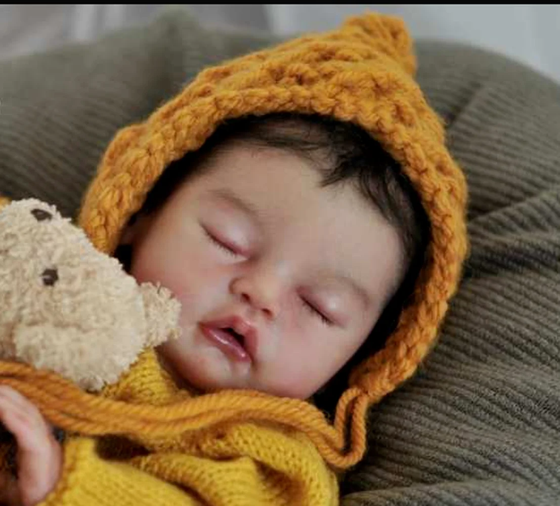 

19inch Reborn Doll Kit VIVIA Sweet Sleeping Baby with Body Unfinished Unpainted Doll Parts DIY Blank Doll Kit Toy Gifts