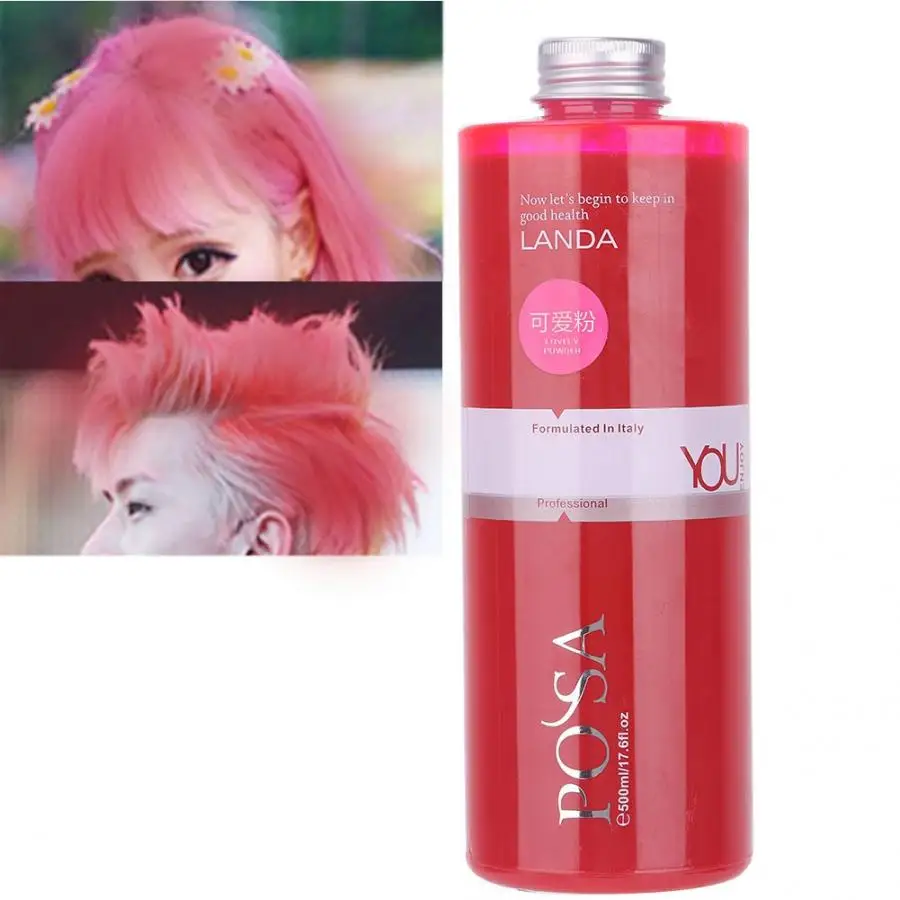 

500ml Hair Color Wax Semi Permanent Fashionable Long Lasting Hairdressing Styling Hair Dye Paint Cream Coloring Wax Mud Pink