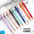 Разноцветная металлическая шариковая ручка с логотипом на заказ, ручка для бизнеса, отеля, лазерная гравировка, подпись, ручка, школа, офис, канцелярские принадлежности, подарок