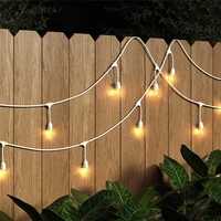 ip68 15m led commercial grade outdoor string lights with edison style s14 led bulbs white cord for party wedding lighting