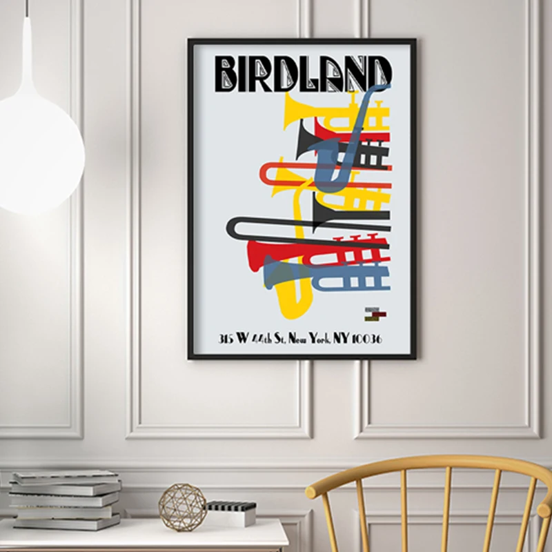 Современное искусство стены печати плакатов Нью Йорк Birdland Джаз декоративная