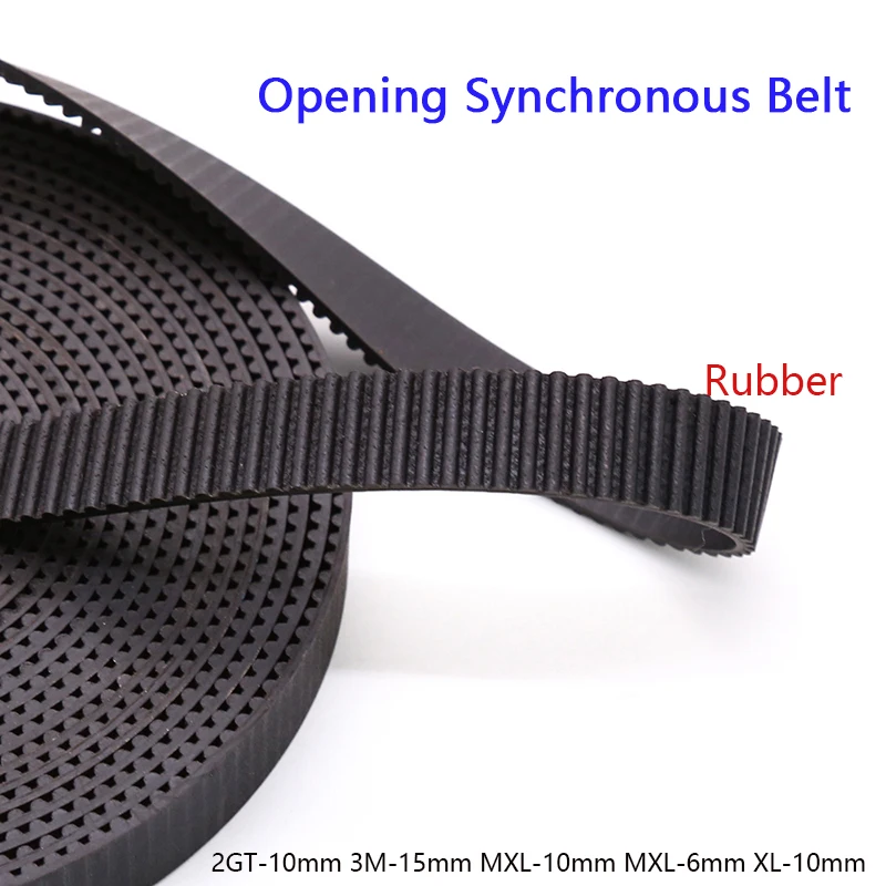 Резиновый синхронный ремень с отверстием 1/2/3/5 метров 2 ГТ-10 мм 3 м-15 MXL-10mm MXL-6mm XL-10mm