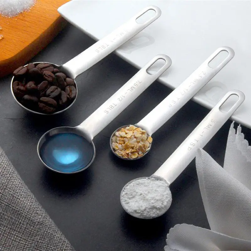 6pcs Stainless Steel Measuring Spoon Cooking Measure Cup Seasoning Spoons Coffee Tea Kitchen Accessory (Silver) | Дом и сад