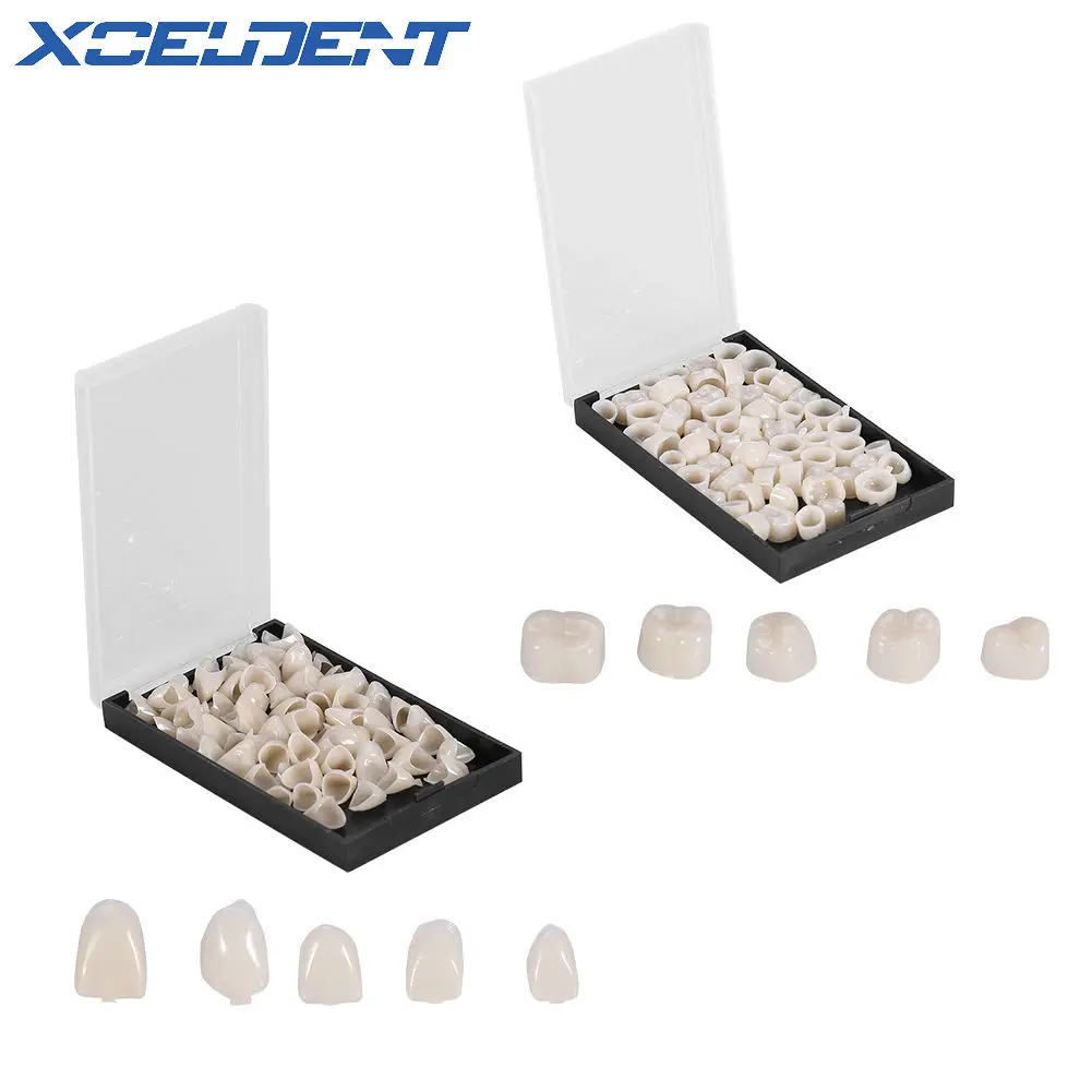 

100Pcs Dental Crowns Resin Porcelain Materials Temporary Teeth Crown Realistic Oral Care Teeth Whitening Anterior Molar Crown