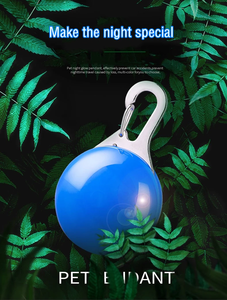 

LED Pet Collar Pendant Pet Dog Cat Puppy Safety Push Button Switch Pendants Adjustable Flashing Pendant Magic for Night Walking
