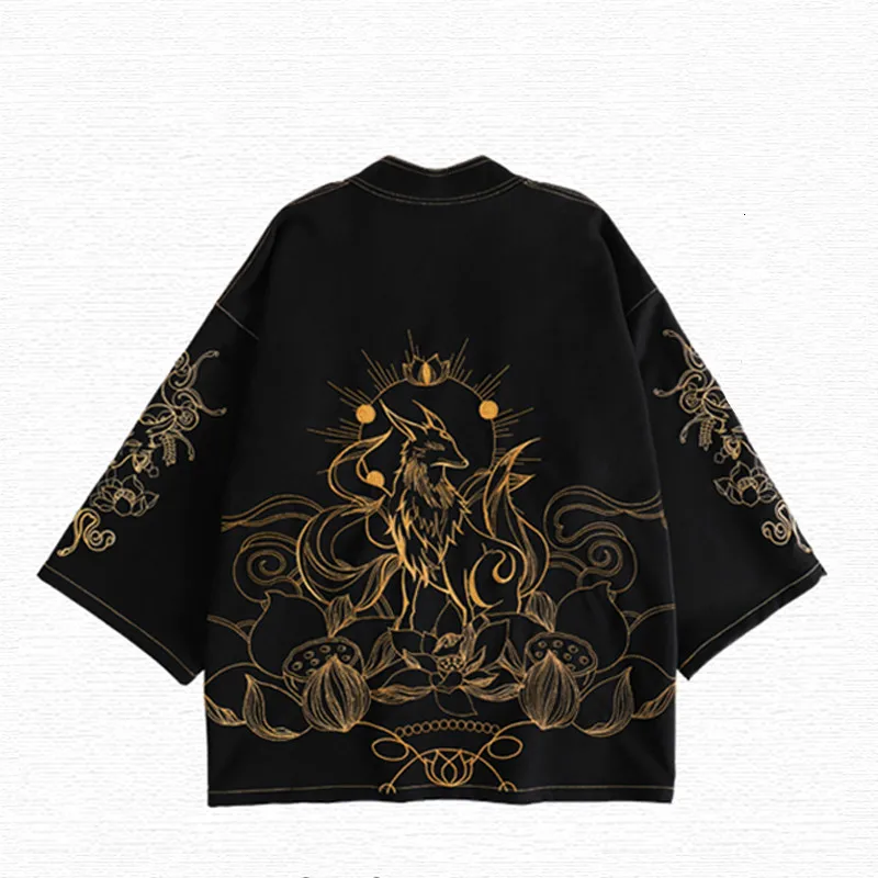 Женский вышитый джинсовый японский кимоно кардиган, утепленный осенний японский халат аниме-косплей костюм, мужская японка в стиле хаори рубашка.