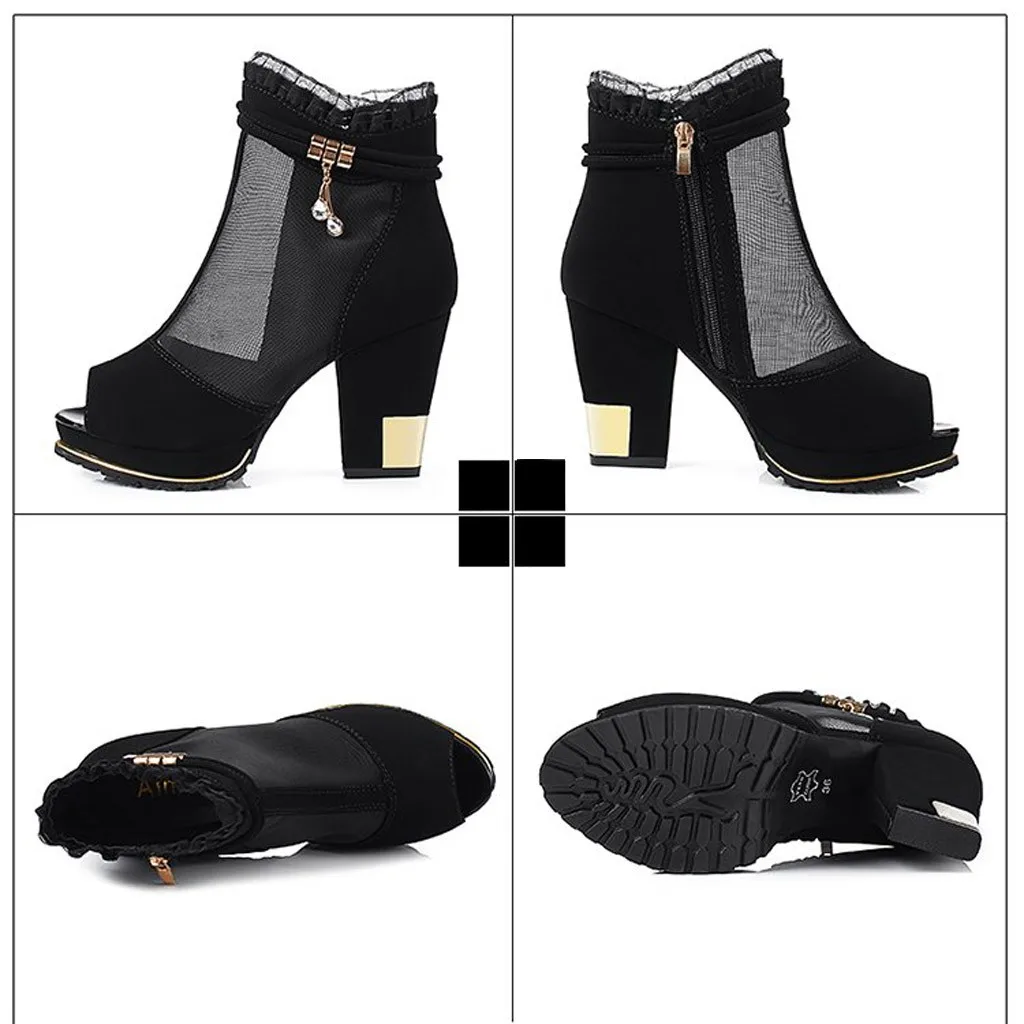 Женские босоножки с открытым носком высокого качества обувь на высоком