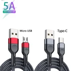 Кабель USB Type-C для Samsung S20 S21 Xiaomi Huawei P40, провод для быстрой зарядки, Внешнее зарядное устройство, кабель USB Type-C 2 м