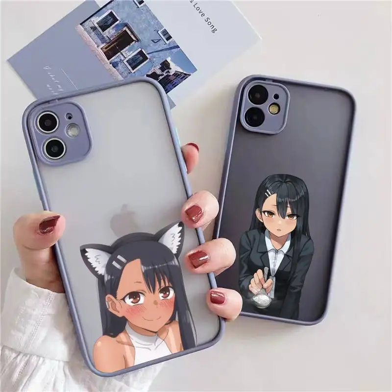 

Nagatoro San Anime Aesthetic Phone Case For iphone 13 12 11 xr xs x 7 8 pro max Light gray Soft TPU Silicone Clear Case Cover