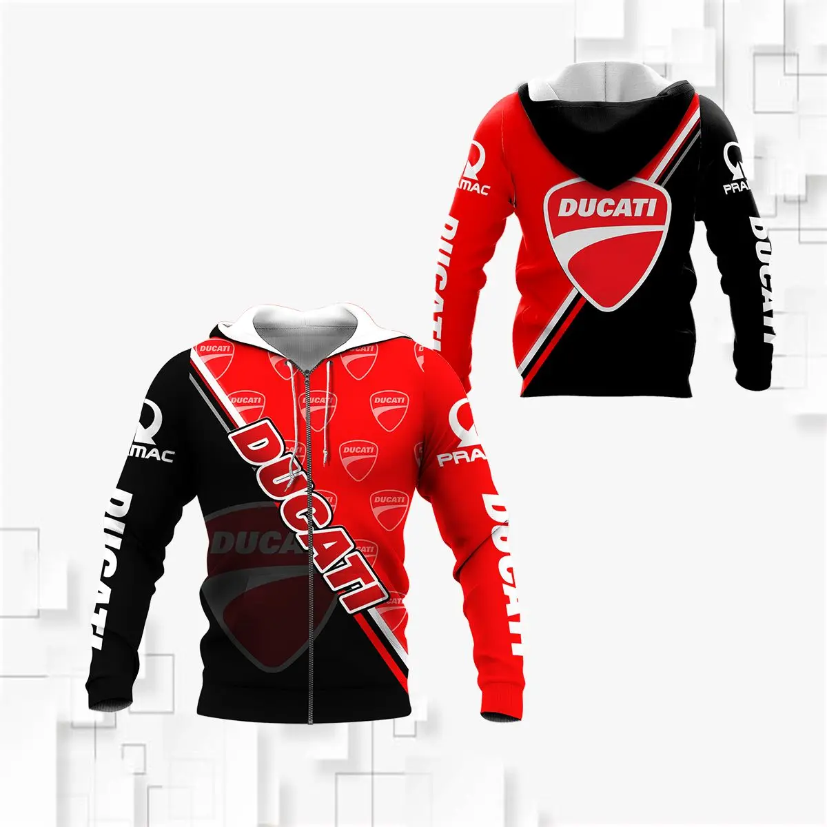 

2021 New Ducati Motorcycle Racing Logo Hoodie 3D Print Zip Hooded High Quality Men Oversized Pullover Jacket Harajuku Streetwear