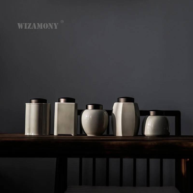 WIZAMONY Китайский кунг фу Цзиндэчжэнь чайная канистра черный необработанный