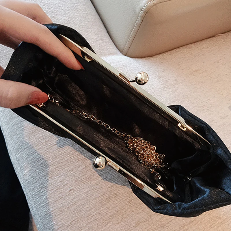 

Women Crystal Handbags Clutch Bags Luxury Retro Evening Bag Black Wedding Bride Chain Purse Ladies Small Crossbody Shoulder Bags