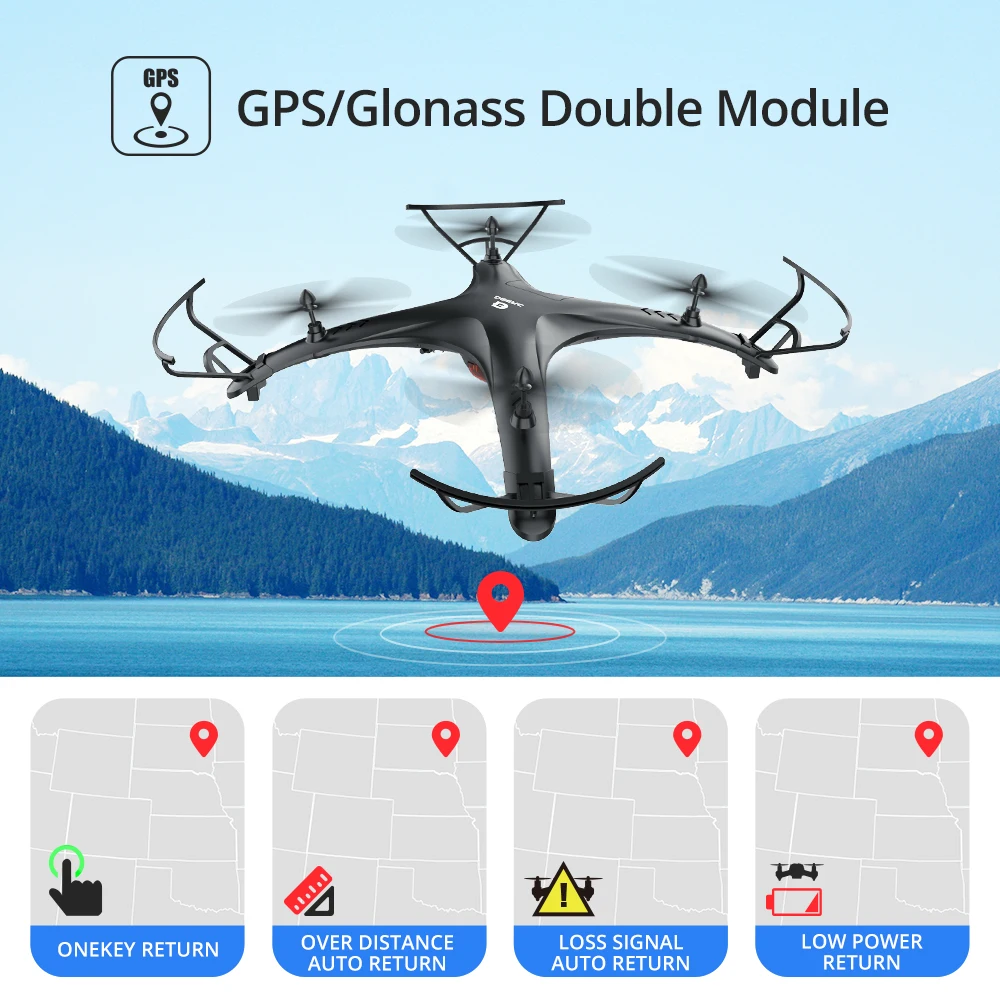 DEERC DE24 5G gps RC Дрон с камерой 1080p FHD 300M WIFi FPV 120 ° широкоугольный Tapfly gps Follow Me RC Квадрокоптер