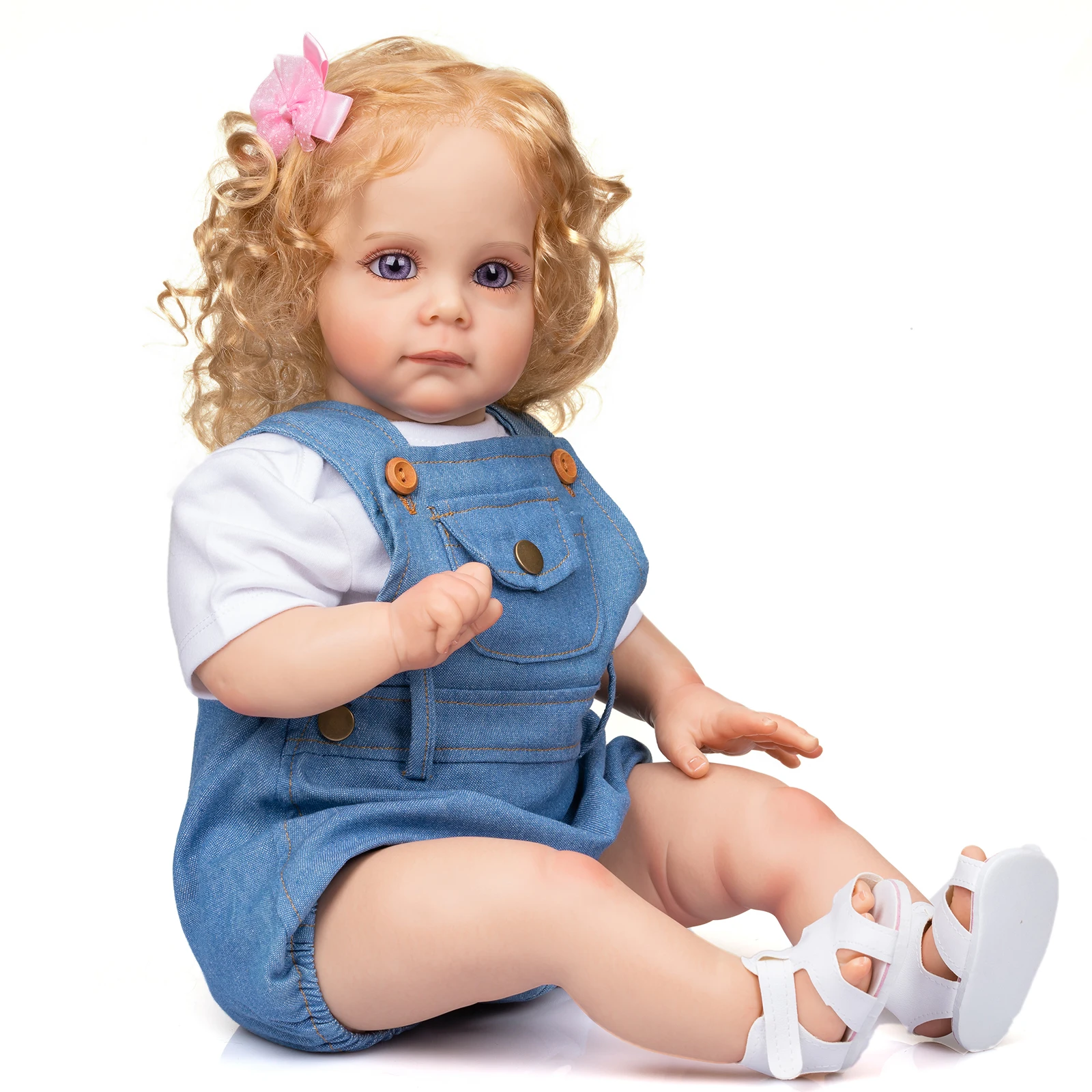 NPK 60CM Rooted Long Curly hair Handmade Maggie High Quality Reborn Toddler Detailed Lifelike Painting Collectible Art Doll - купить по