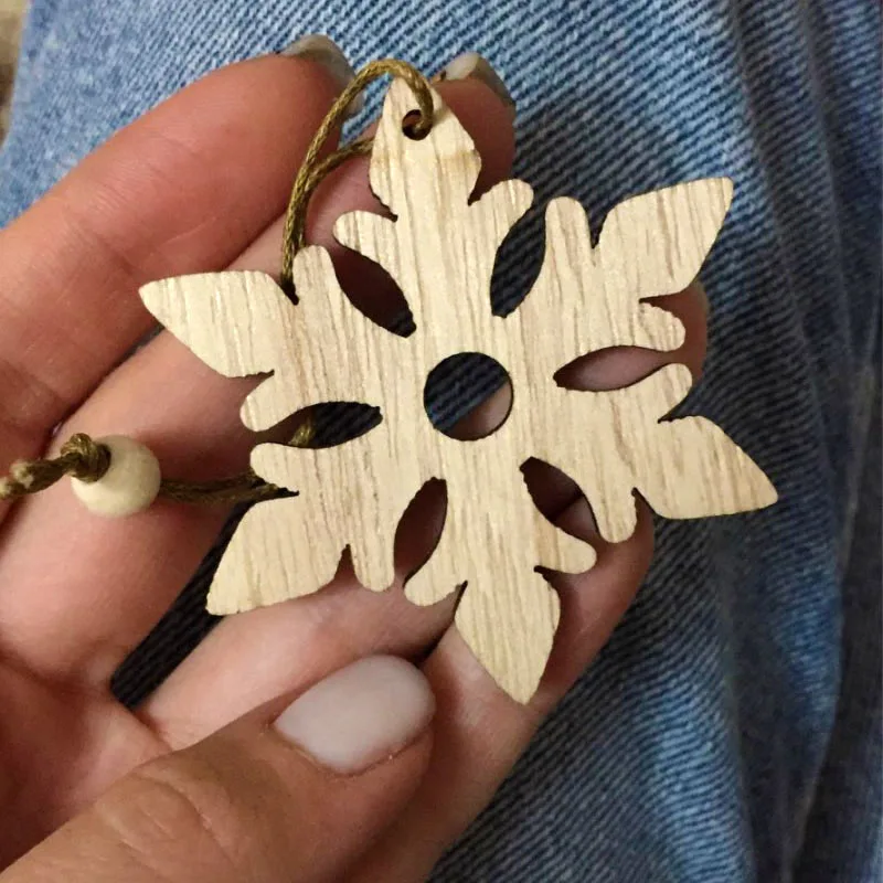 12 шт DIY Деревянные рождественские украшения для дома Ангел Снежинка шар лося дерево украшения Подвески счастливый год