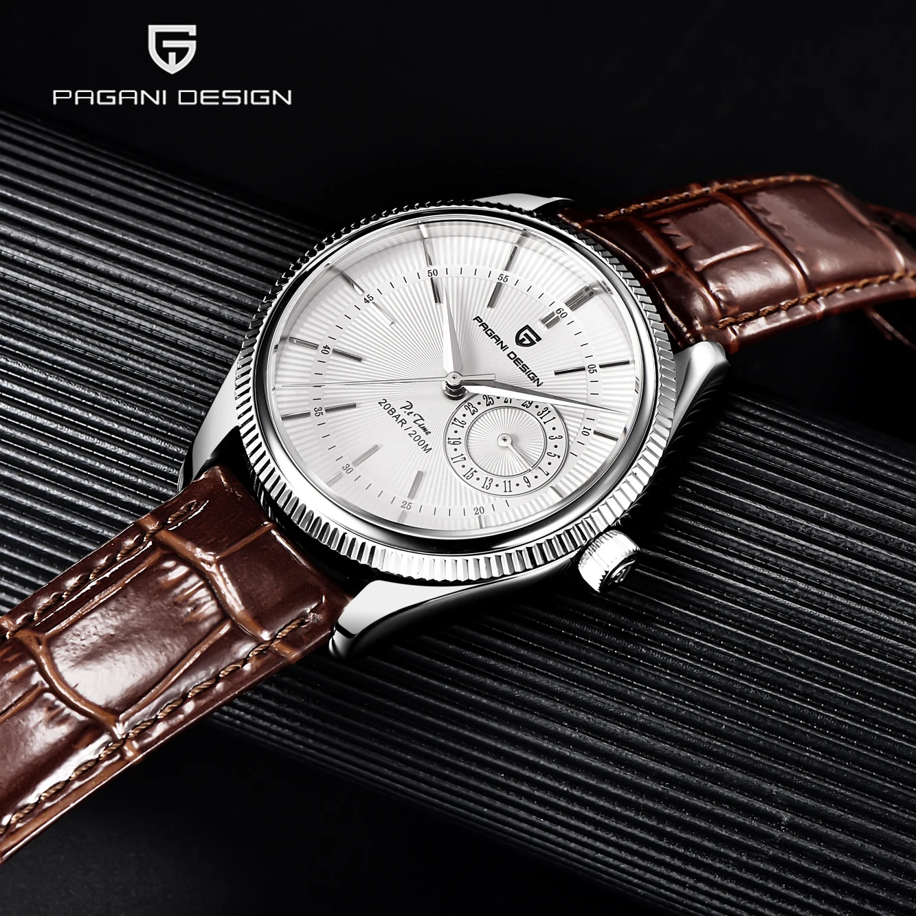 Enlarge Pagani Design 2021 Fashion Low Profile Casual Men's Quartz Watch High Quality Leather Sapphire Glass Calendar Watch Reloj Hombre