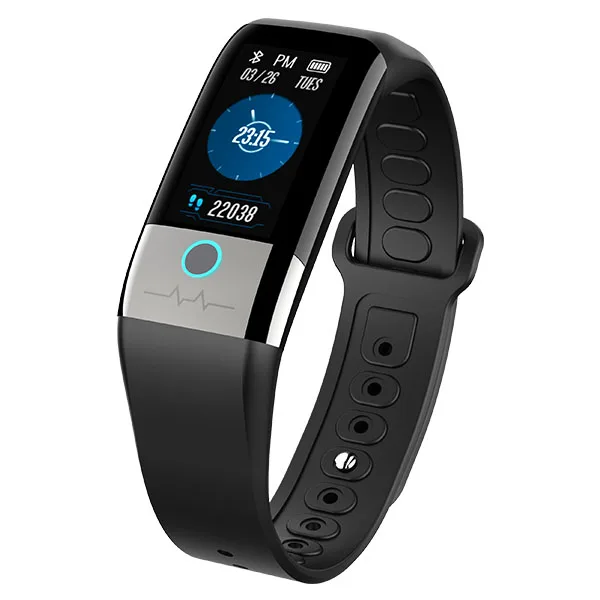 Черный X1 Спортивные Bluetooth мужские смарт-браслет PPG+ ECG часы кровяное давление Пульс IP67 Водонепроницаемый фитнес-трекер Smartwatch - Цвет: Черный