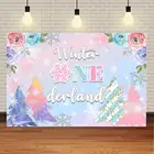 Фотофон NeoBack с днем рождения зимой Onederland Рождественский лес Снежинка звезда блестящая фотография