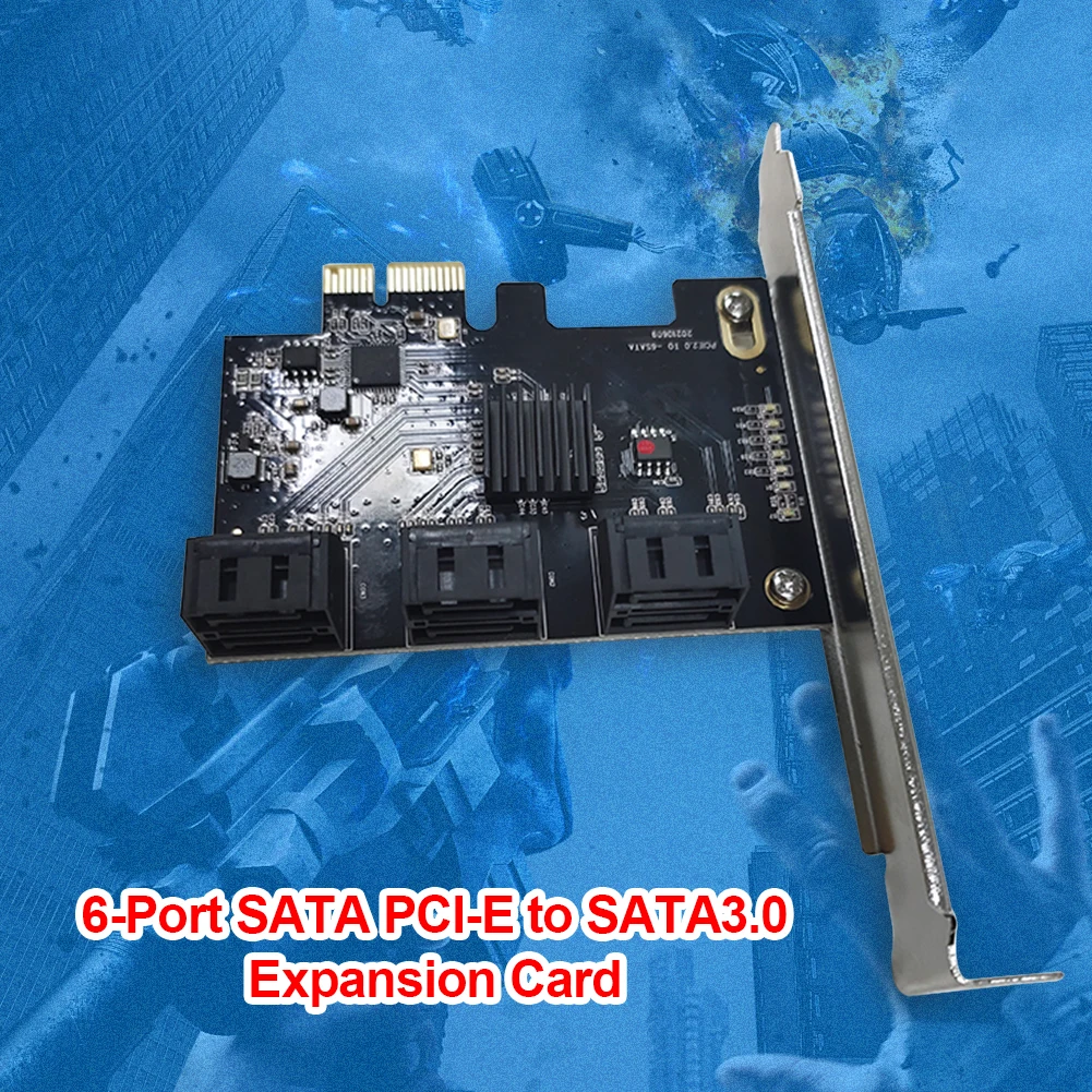 адаптер sata pcie с 6 портами sata iii на pci express 20 x1