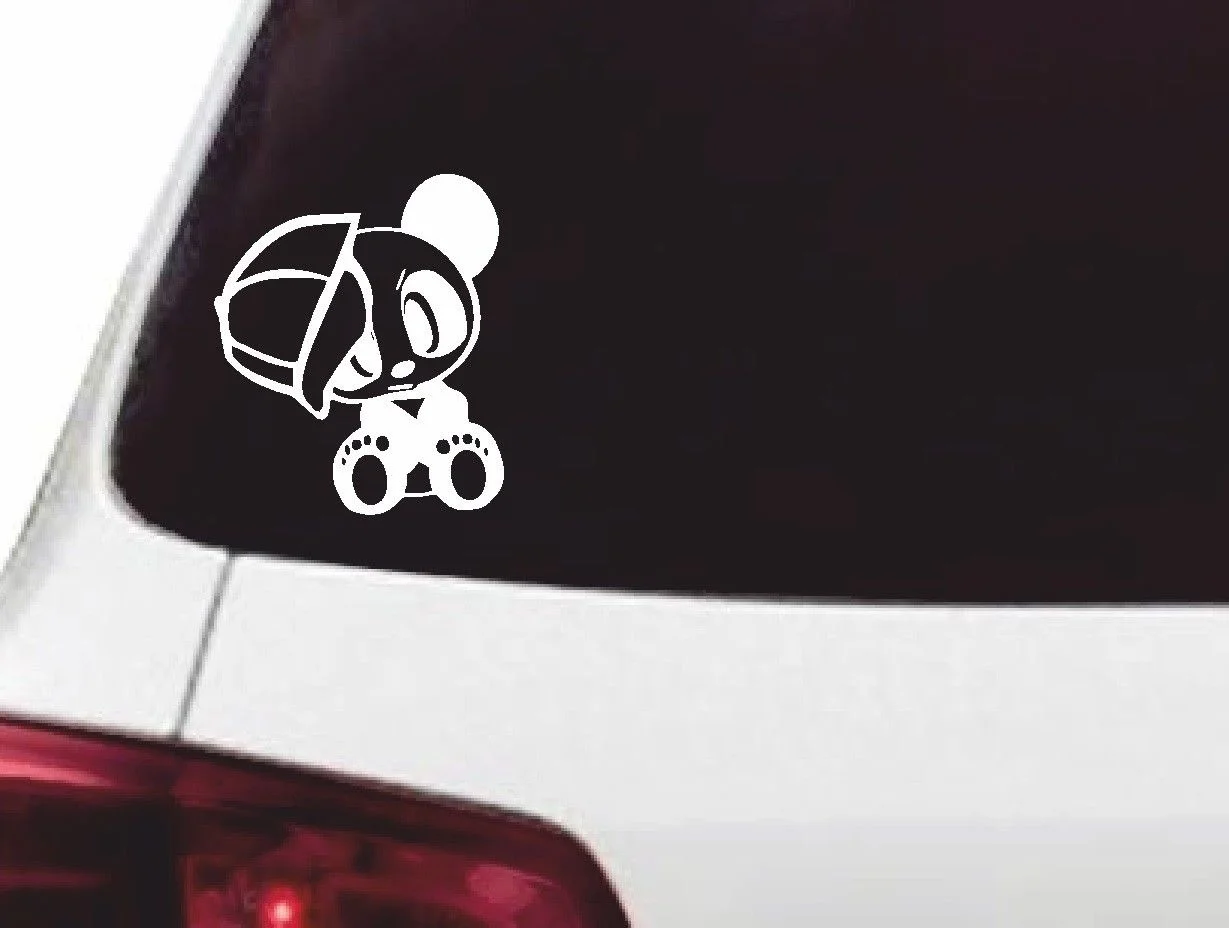 Для забавного автомобиля панда окна наклейки на стену JDM мультфильм|Наклейки
