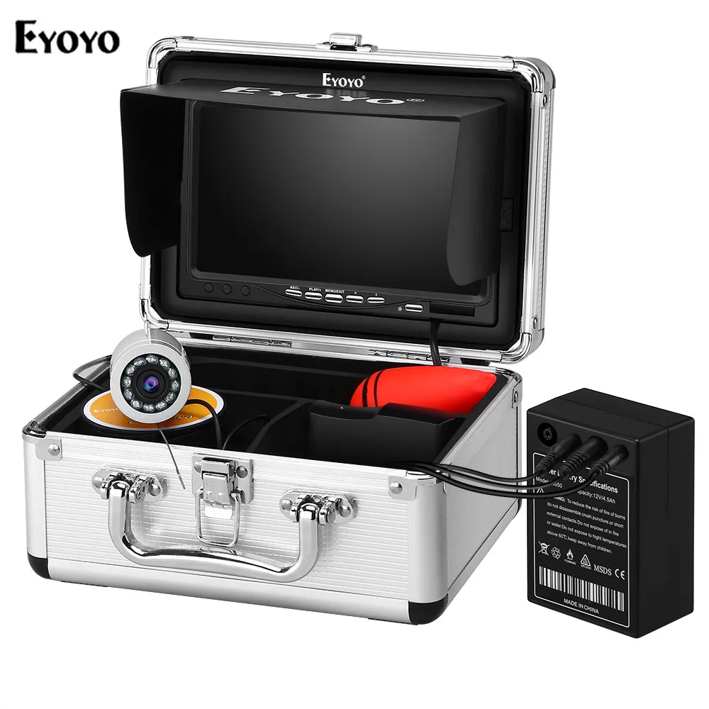 Eyoyo EF07H 7&quot Underwater Fishing Camera Fish Finder Upgrated 720P 12 IR Lights with 1024x600 IPS Monitor | Спорт и развлечения