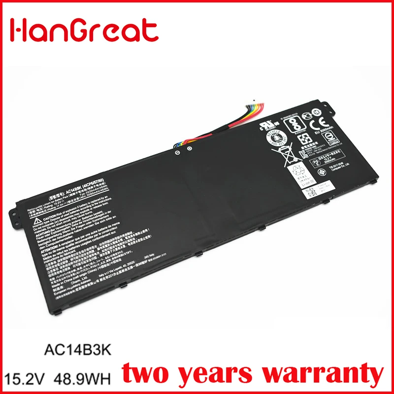 Аккумулятор HanGreat AC14B3K для ноутбуков Acer Aspire новый аккумулятор 1 5 7 3 3S 10