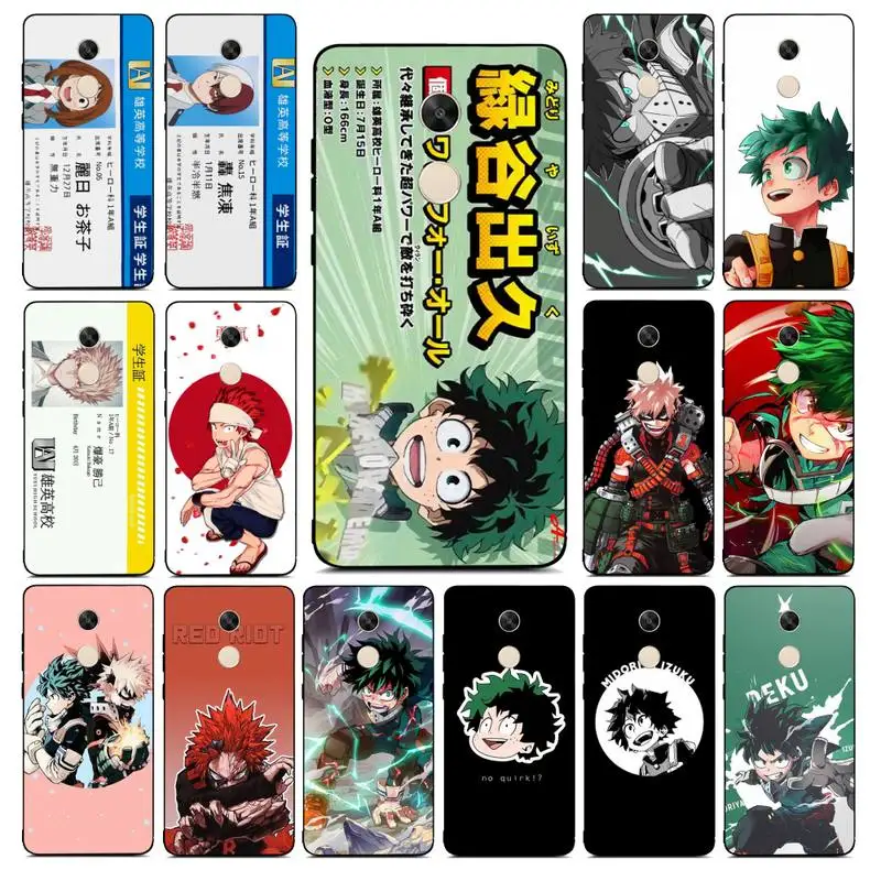 

YNDFCNB My Hero Academia Midoriya Phone Case for RedMi note 4 5 7 8 9 pro 8T 5A 4X case