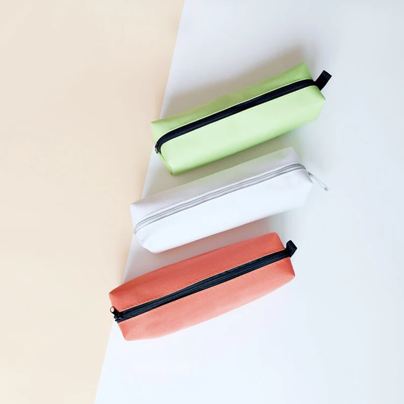 

Однотонная косметическая сумка для кистей Kawaii, тканевый чехол-карандаш из ткани Оксфорд, косметичка с милыми буквами, сумки-карандаши для д...