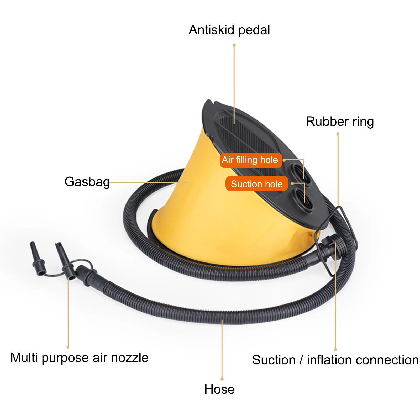 

Foot Pump 3L Foot Pump, Inflatable Bed, Balloon, Swimming Ring, Kayak, Foot Pump pool accessories zwembad accessoires