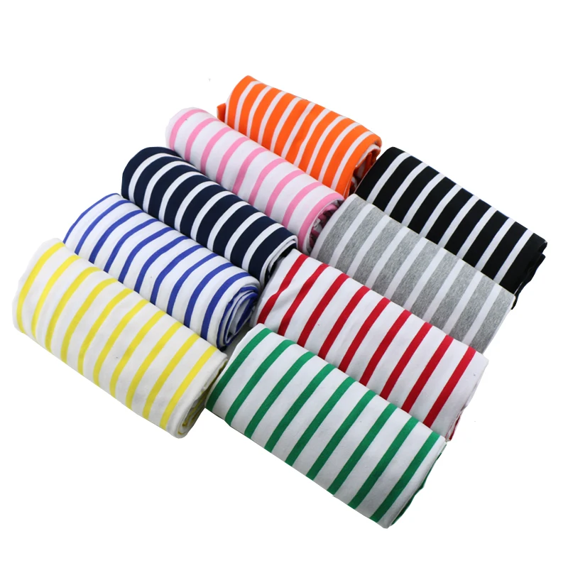 Хлопчатобумажная эластичная полосатая ткань 50*170 см летняя крутая трикотажная