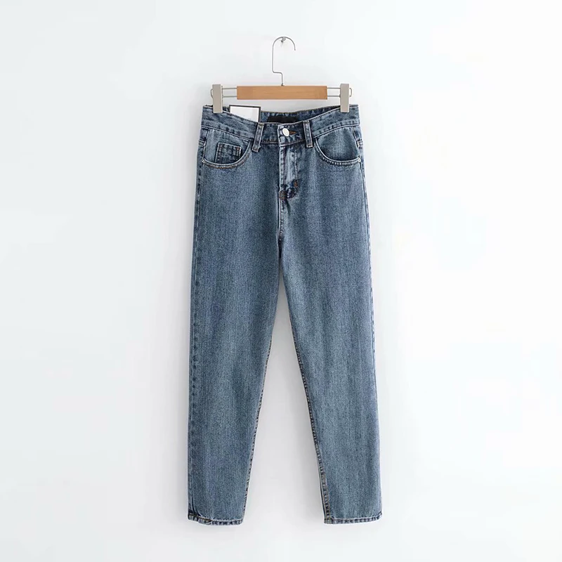 Джинсы бойфренды женские свободные удобные джинсы синий брюки Для женщин