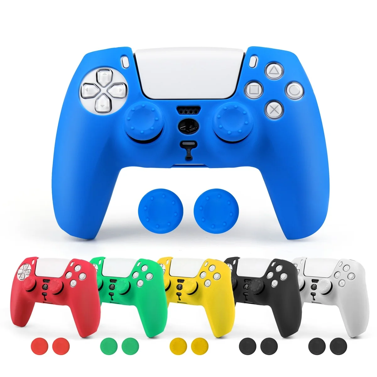 

Silicone Case For PS5 Thicken Protective Cover For SONY Playstation 5 Gamepad Accessories Controller Protection Case Joysticks
