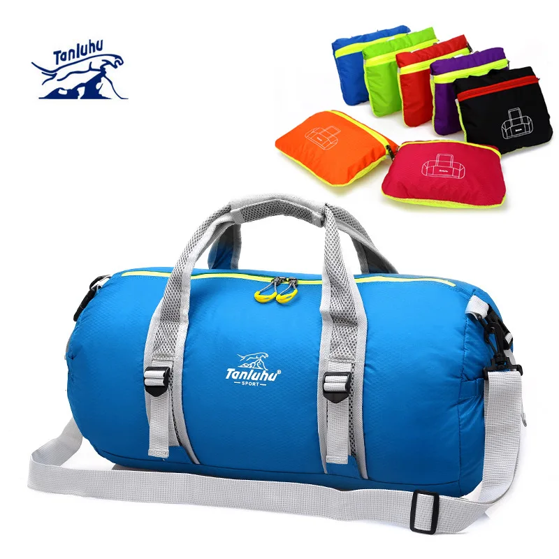 

Водостойкая сумка для спортзала для мужчин и женщин, Мужская Складная спортивная сумка на плечо для занятий фитнесом, рюкзак для путешестви...