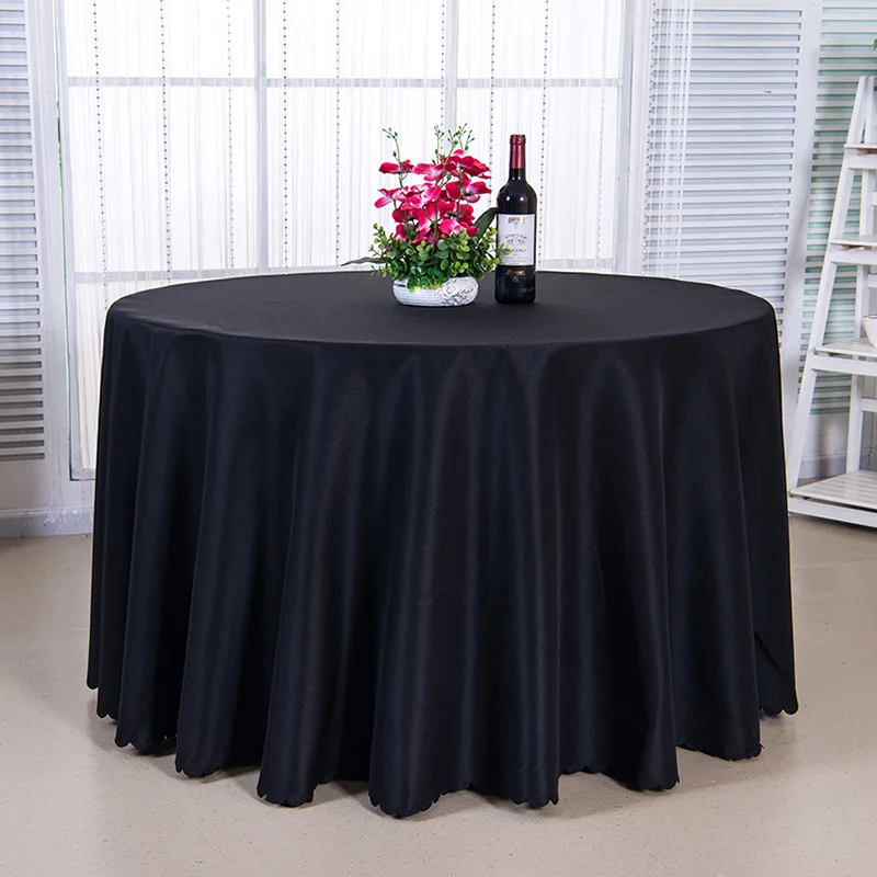 Однотонная скатерть из полиэфирной ткани на свадьбу день рождения круглый стол