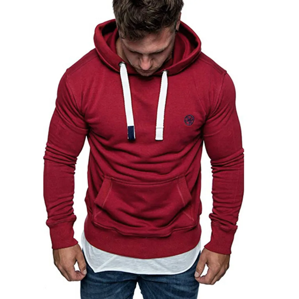 Sweatshirt Men NEW Hoodies Brand Male Long Sleeve Solid Hoodie Black Bed Big Size Poleron Hombre Sudaderas M840# | Мужская одежда