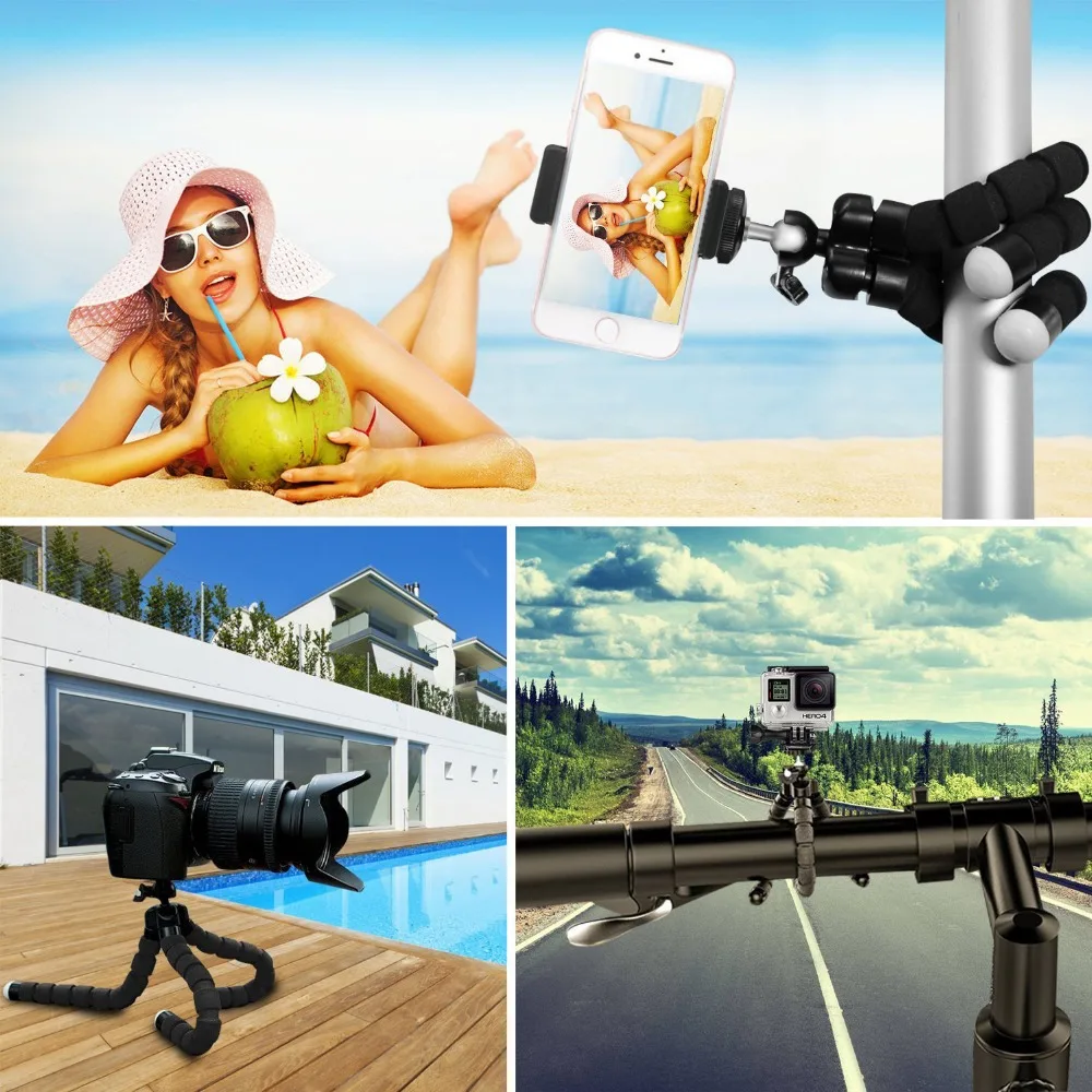 Мини Трипод крепление на мобильный телефон Gopro Hero 8 7 6 5 4 3 + SJcam Xiaomi Yi 1 2 4K аксессуары
