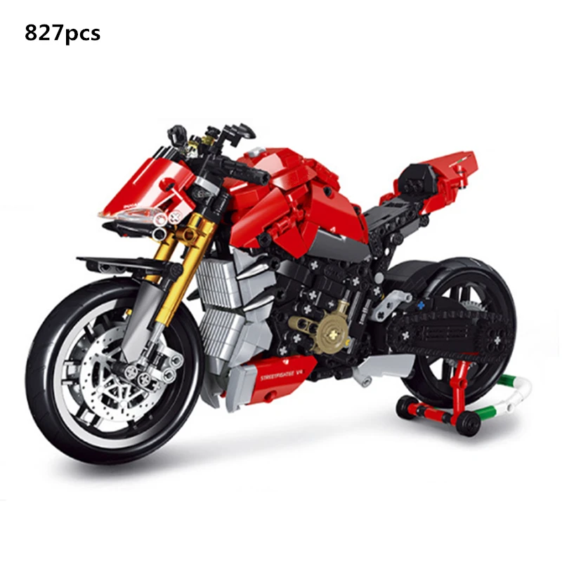High-tech Creative Speed Racing Ducatis Motorcycle Building Blocks Simulation Model Kit Bricks Off-Road Vehicle Kids Toys Gifts | Игрушки и