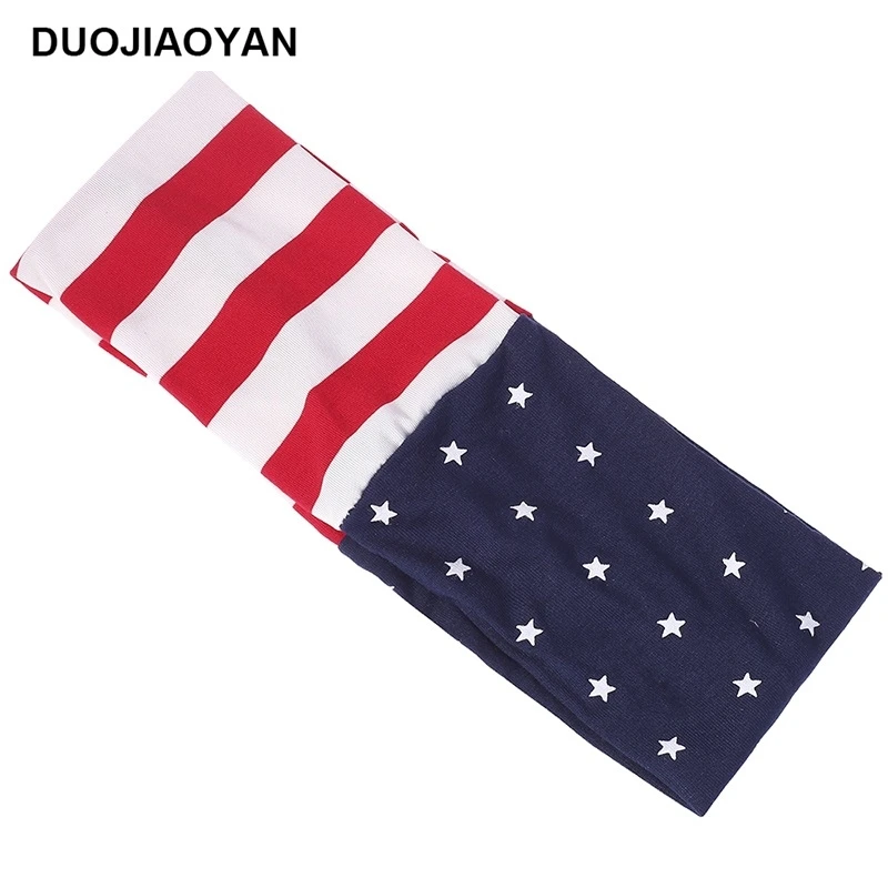 

Women's sports Yoga headband elastic headband cloth Independence Day Flag stripe Headband