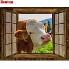 Ферма корова животное 5d diy Алмазная картина полностью квадратная круглая дрель Алмазная вышивка горный хрусталь windows 2020 новое поступление подарок