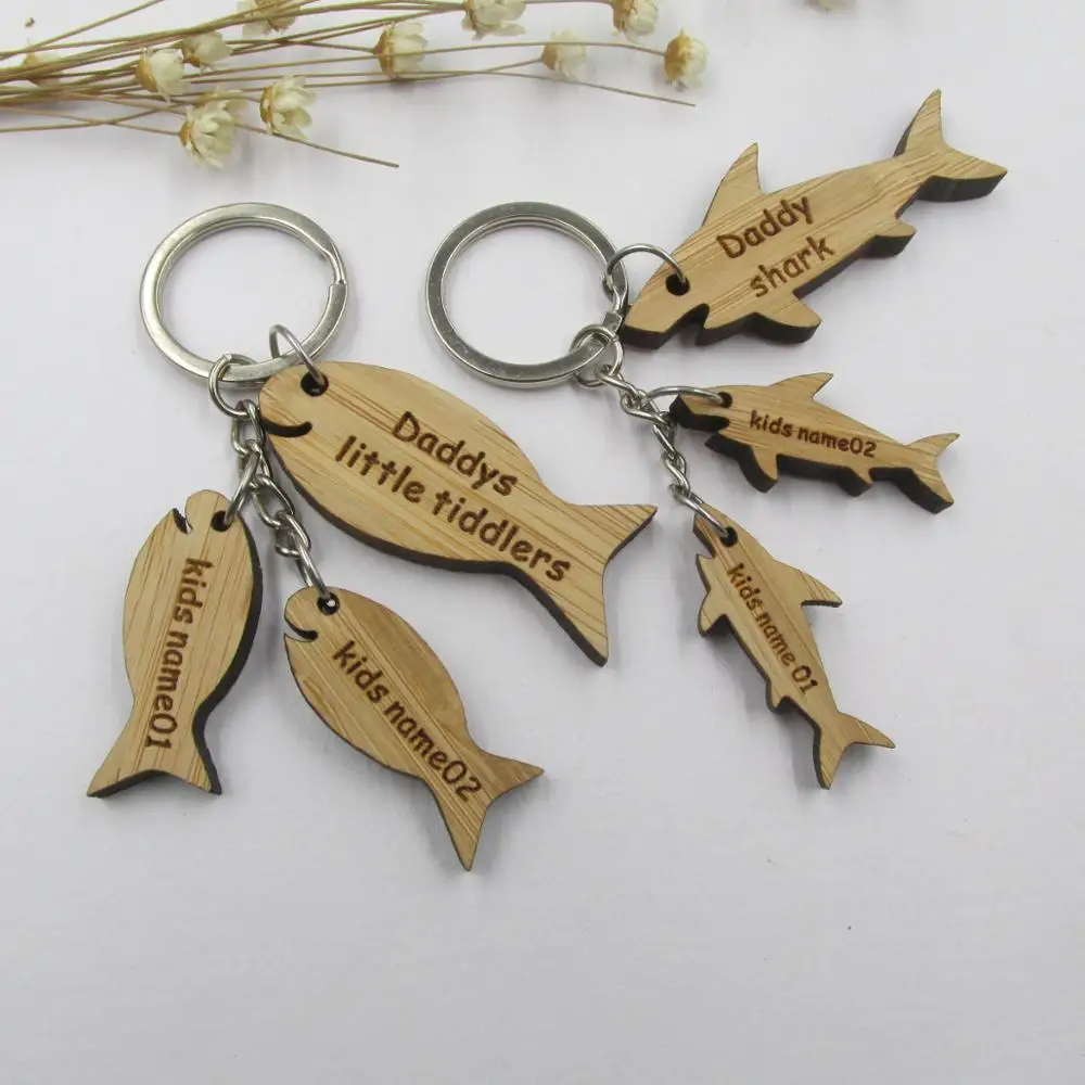 Персонализированный брелок для Daddy's Fishing Keyring Дети Имя дедушка папа Pops